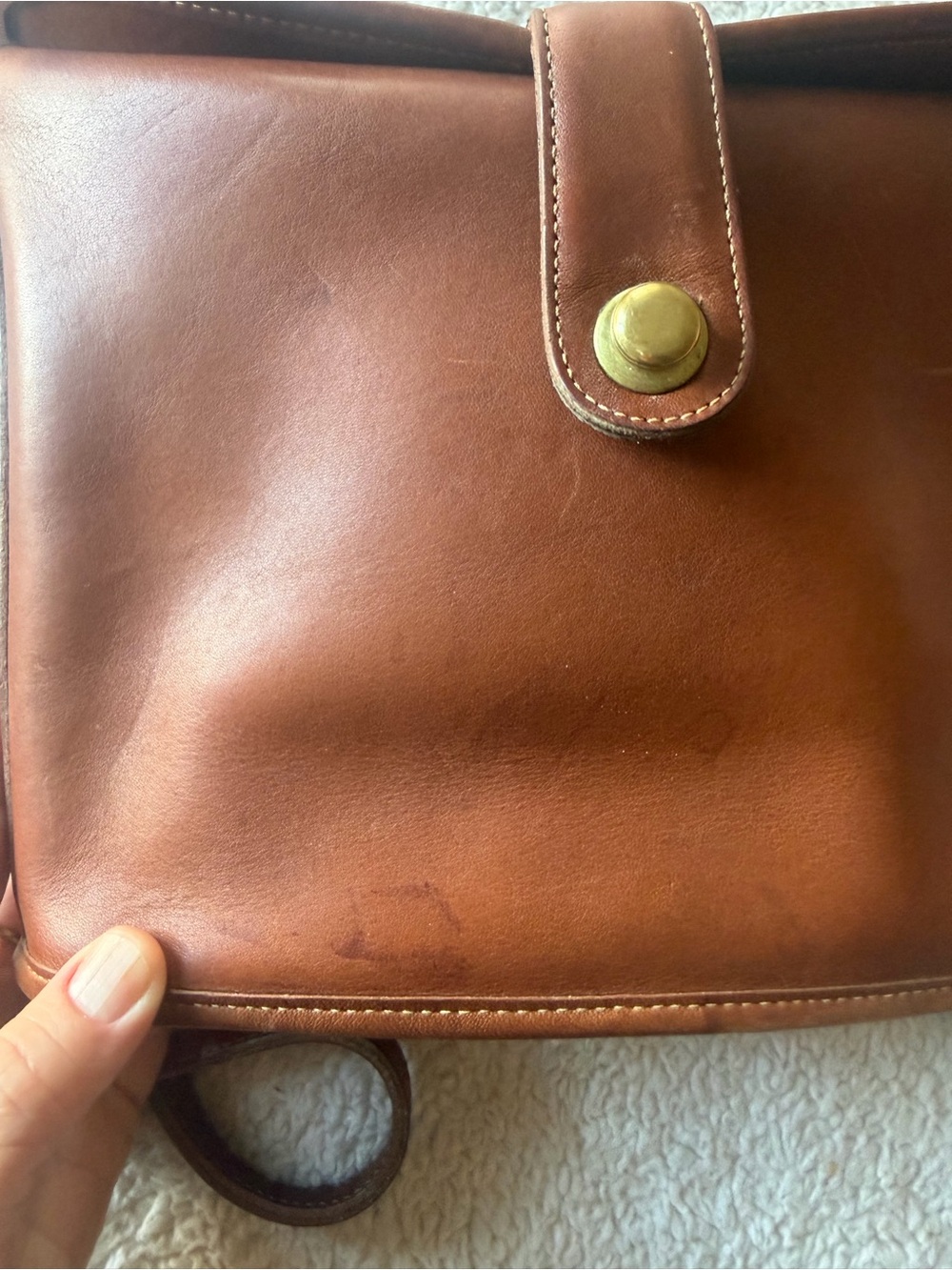 Vintage Coach Binocular Crossbody Bag British Tan - Picture 6 of 9